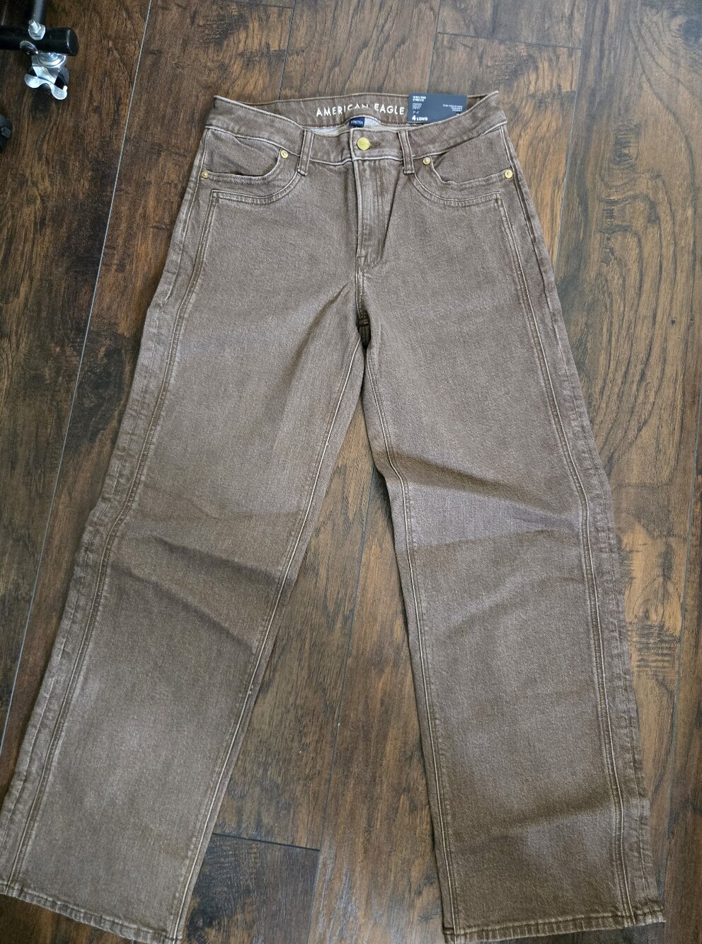 American Eagle Outfitters Brown Wide-Leg Denim Jeans